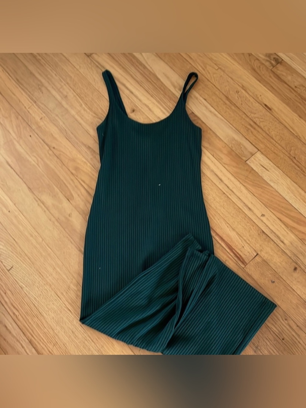 GAP Dark Green Ribbed Scoop-Neck Jumpsuit